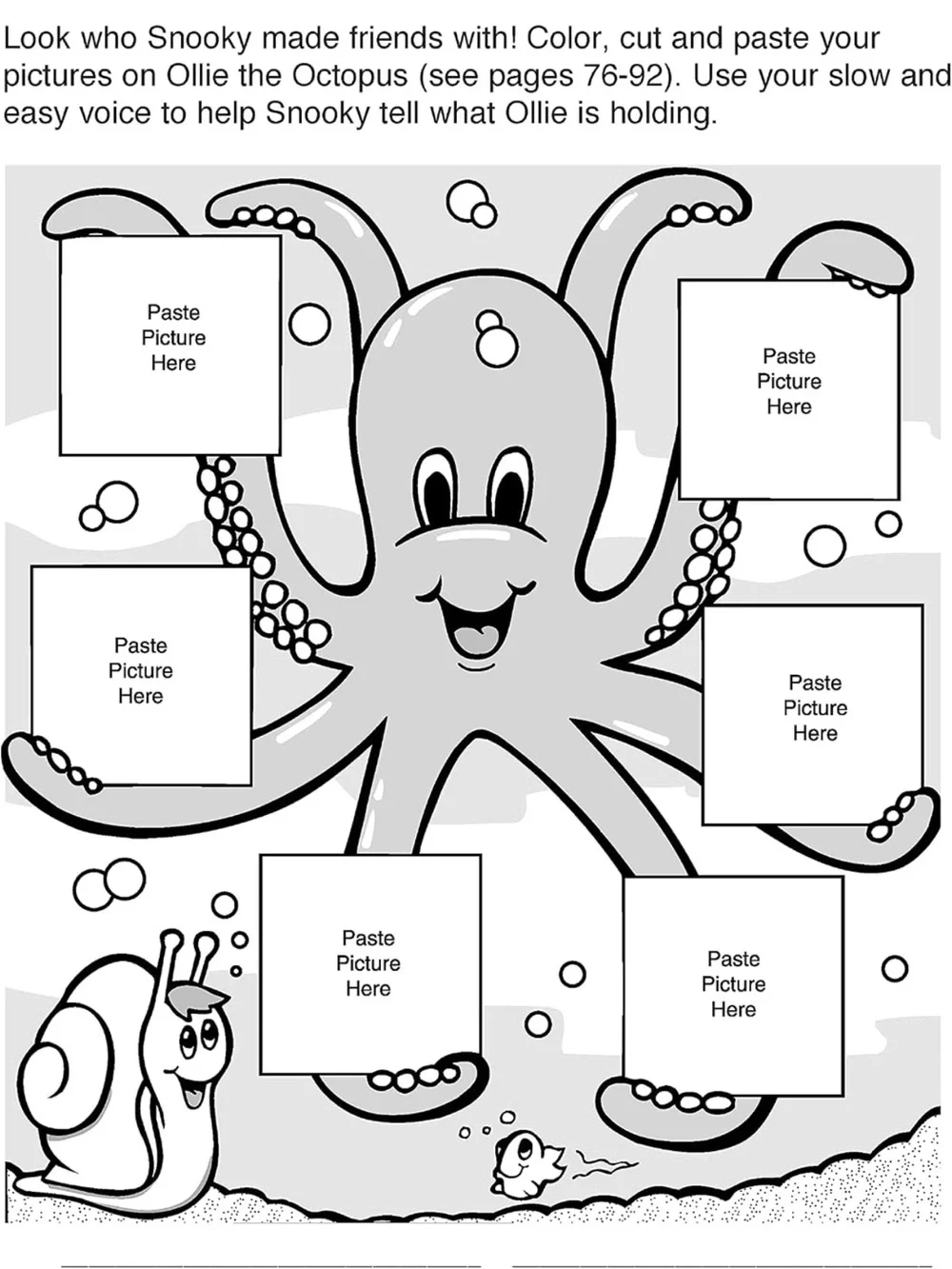 Snooky the Snail's Preschool Fluency Worksheets Super Duper Publications Speech
